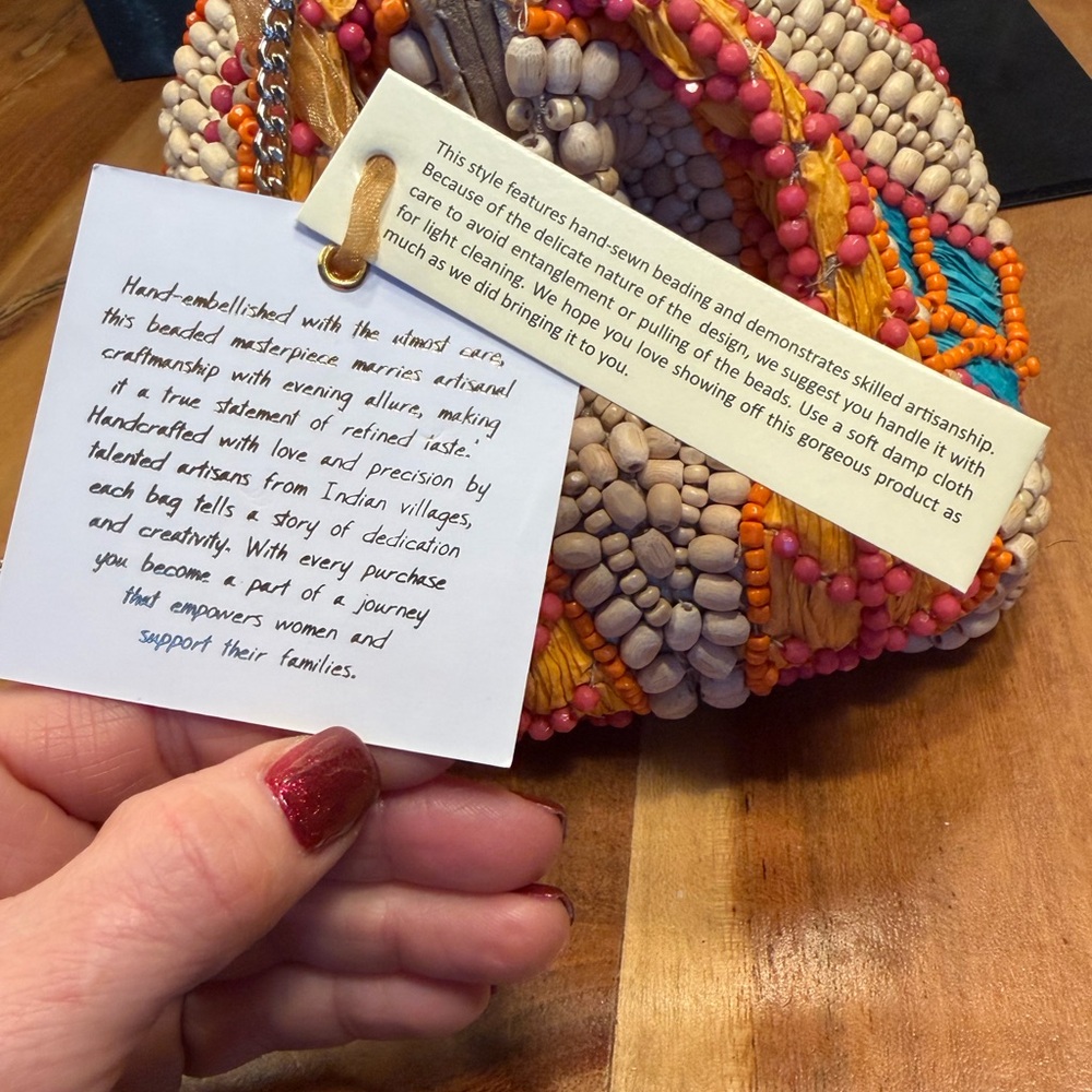 Boho Style Beaded Clutch with Chain Strap Multicolor: NWT’s - Picture 2 of 13